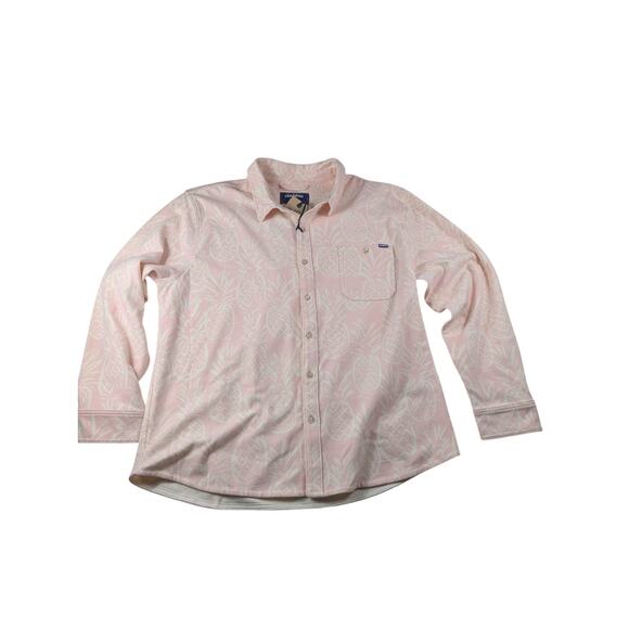 Chubbies Men's The Thigh Napple Pink Pineapple Fleece Flannel Over Shirt 2XL - Picture 1 of 4